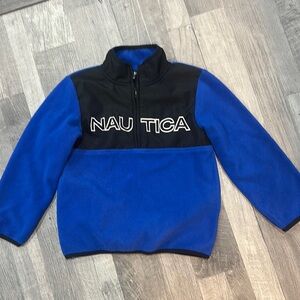 Nautica Kids Blue and Black Fleece Pullover